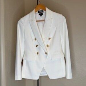 Express White Blazer with Gold Buttons